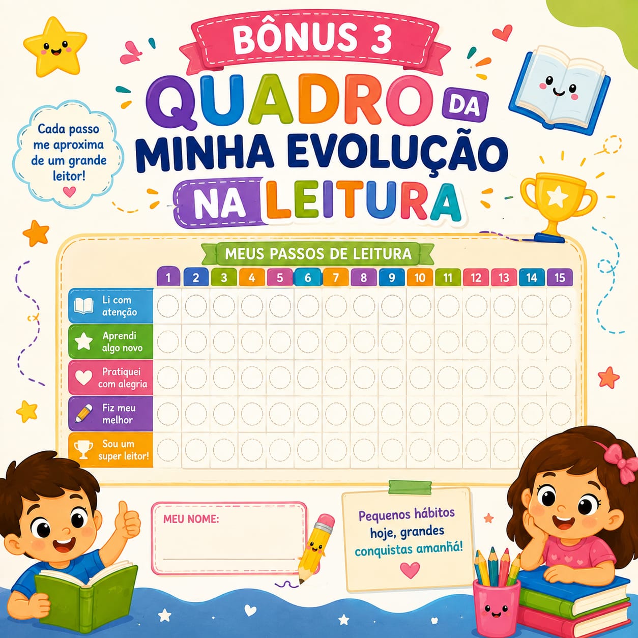 Capa do bônus QUADRO MINHA EVOLUÇÃO NA LEITURA