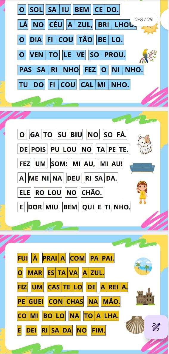 Exemplo de atividade de leitura pronta para imprimir